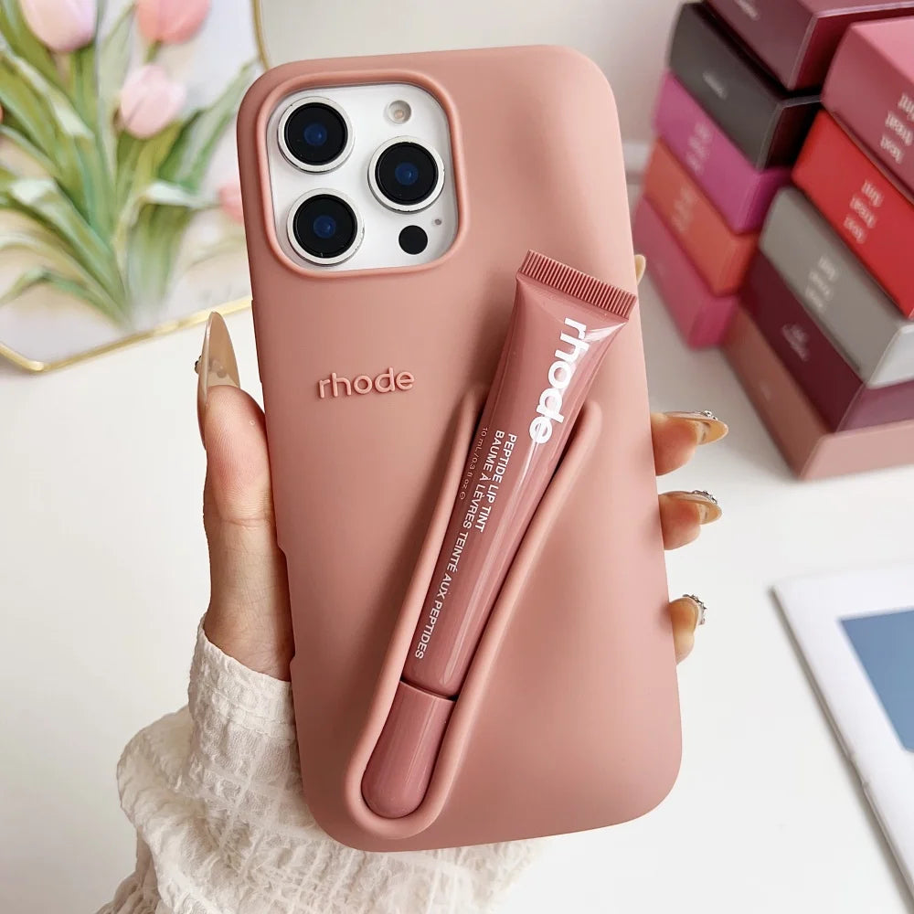 Phone Case Silicone with Lipstick Cover