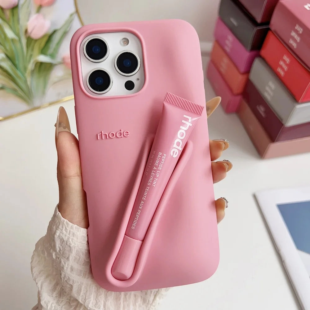 Phone Case Silicone with Lipstick Cover