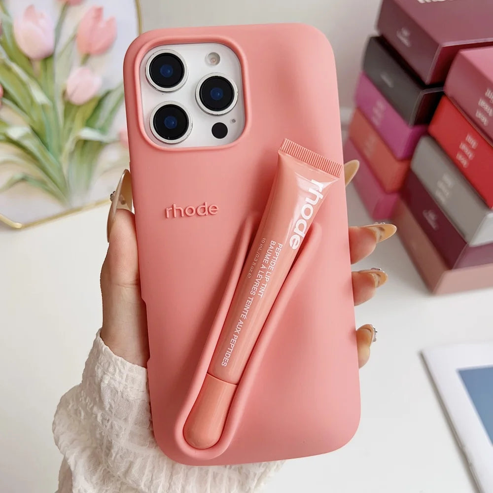Phone Case Silicone with Lipstick Cover