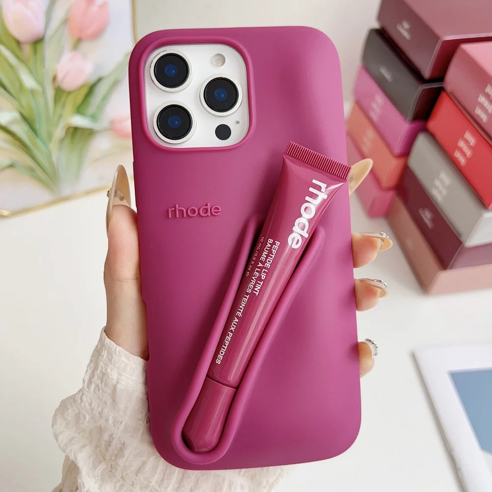 Phone Case Silicone with Lipstick Cover