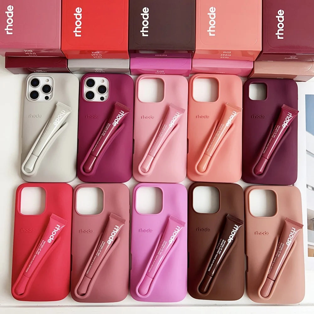 Phone Case Silicone with Lipstick Cover