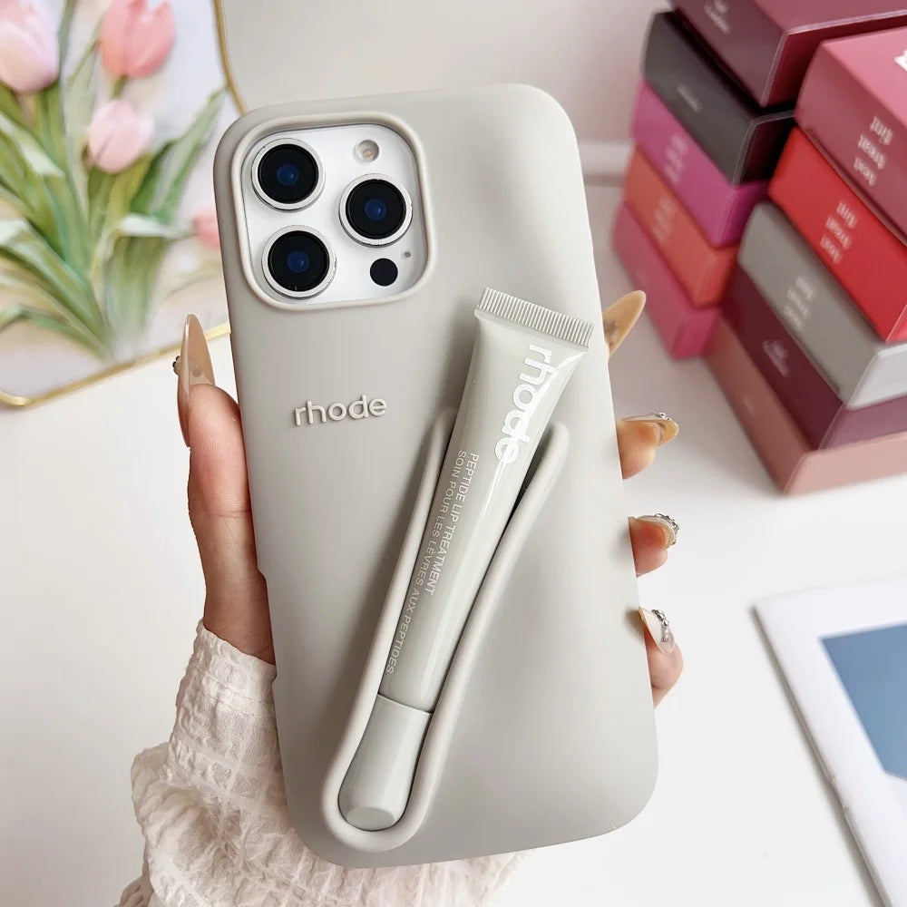 Phone Case Silicone with Lipstick Cover