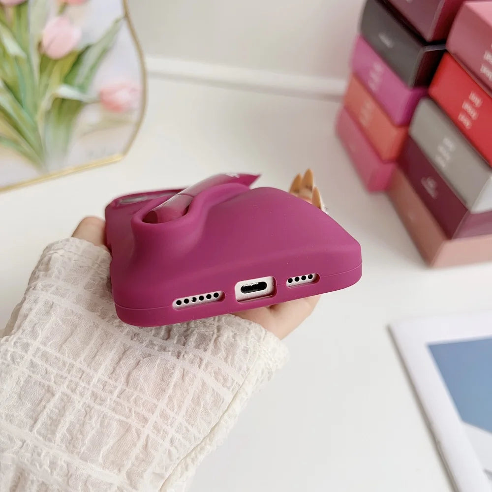 Phone Case Silicone with Lipstick Cover