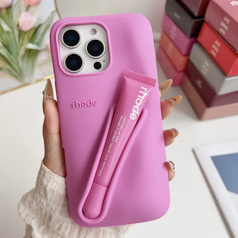 Phone Case Silicone with Lipstick Cover